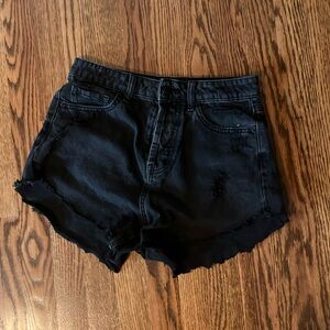Black Jean Shorts
